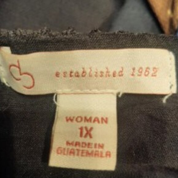 Women's Black Tank Top with attached Crocheted Poncho overlay - Picture 6 of 8